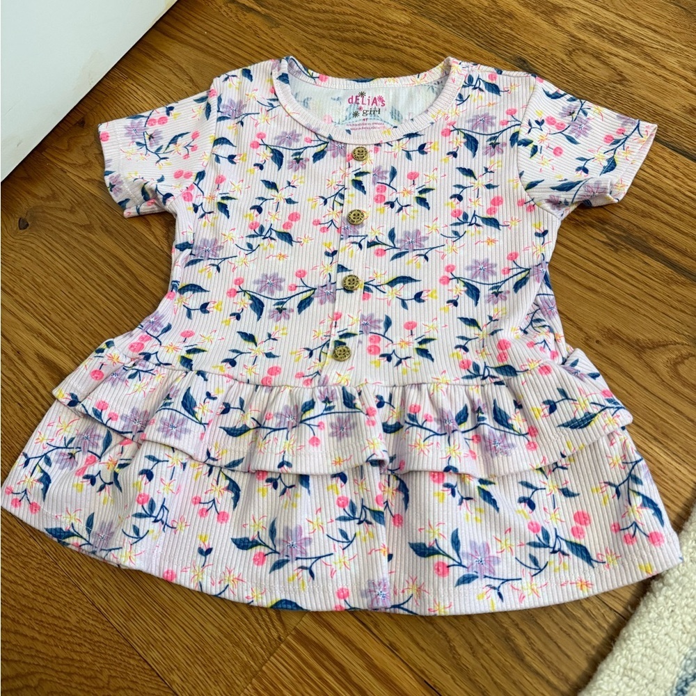 Delia’s Girls Floral Ruffle Top Size 4T